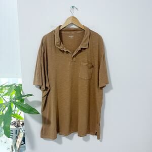 Old Navy Garment Dyed Brown Short Sleeve Polo Top Size XXXL